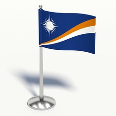 marshall islands small Flag. 3d illustration on a white background.