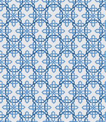 Abstract vintage geometric wallpaper pattern seamless background. Vector illustration. Blue and white colors. 