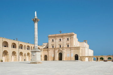 Square and church in Santa Maria di Leuca -travel in Puglia Italy
