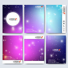 Modern vector templates for brochure, flyer, cover magazine or report in A4 size. Business, science, medicine and technology design . Science background