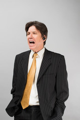 businessman shouts