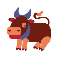 Cute bull. Vector clip art illustration. All in a single layer.