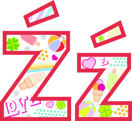 Litera ź, alfabet, lato © felicytka