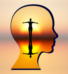 Find Your Inner Peace. Woman silencing her inner critic and achieving inner calm