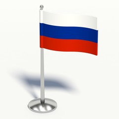 Russia small Flag. 3d illustration on a white background.