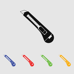 Stationery knife icon. Vector illustration.