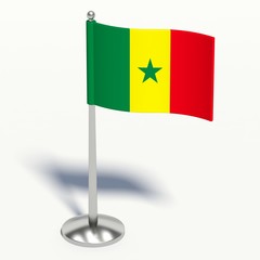 senegal small Flag. 3d illustration on a white background.