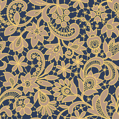 Gold Lace Seamless Pattern.