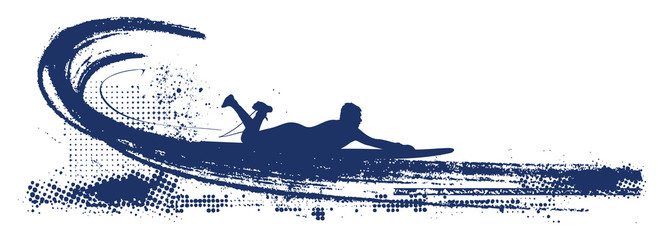 surf grunge scene with surfer