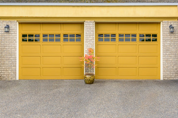 Luxury house with double garage door in Vancouver, Canada.