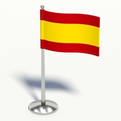 Spain small Flag. 3d illustration on a white background.