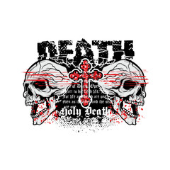 Gothic coat of arms with skull, grunge.vintage design t-shirts