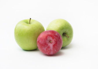 green apples and plum