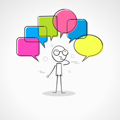 Stickman with speech bubble