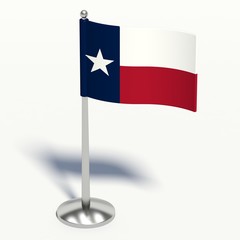 Texas small Flag. 3d illustration on a white background.