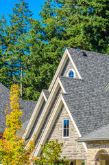 the roof of the house with nice window © karamysh