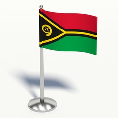 Vanuatu small Flag. 3d illustration on a white background.