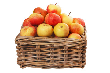 Wicker basket full of apples