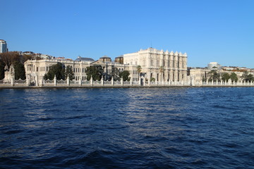 Dolmabahçe Palace in Bosporus strait