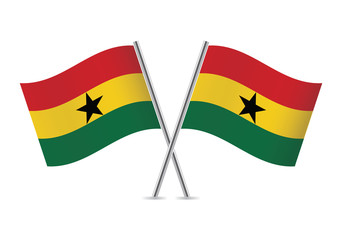 Ghana flags. Vector illustration.