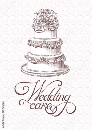 Vintage Wedding Cake Vector Stock Image And Royalty Free Vector
