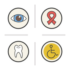 Medical color icons set