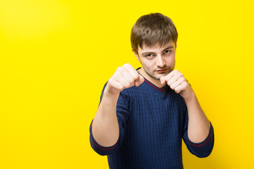 Young man ready to fight