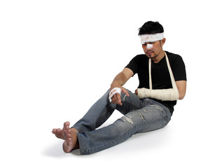 Wounded man on the floor