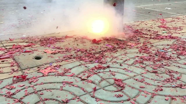 Slow motion firecrackers exploding
