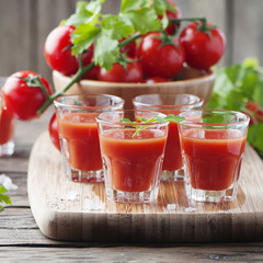 Bloody mary cocktail on the wooden table