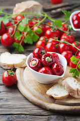 Italian hot stuffed pepper with capers and tuna