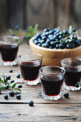 Traditional sardinian liqueur with mirto