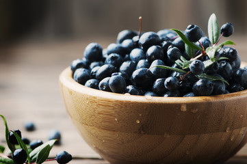 Myrtle berry on the wooden table