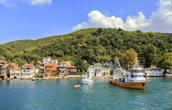 View over marina in kavagi village, Istanbul,Turkey.