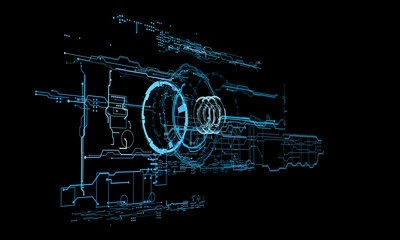HUD interface concept futuristic virtual graphic touch user 