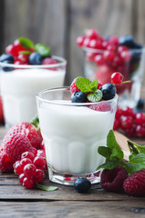 Healthy yougurt with mix of berry