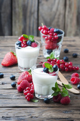 Healthy yougurt with mix of berry