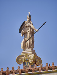 Fototapeta premium Athens Greece, unusual back view of Athena statue