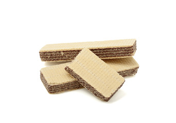 Wafers with chocolate isolated on white