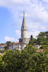 Old minaret of mosque,Istanbul,Turkey.