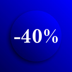 40 percent discount icon