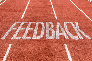 Feedback written on running track