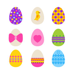 Easter eggs isolated over white