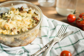 Vegetable casserole with cheese