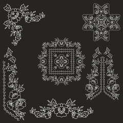 vector beautiful floral ornament elements