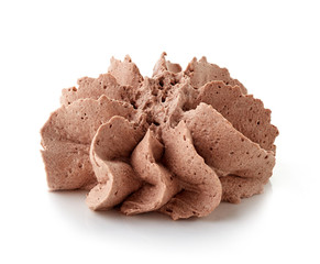 chocolate cream on white background