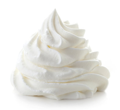 Naklejki whipped cream on white background