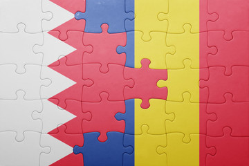 puzzle with the national flag of bahrain and romania