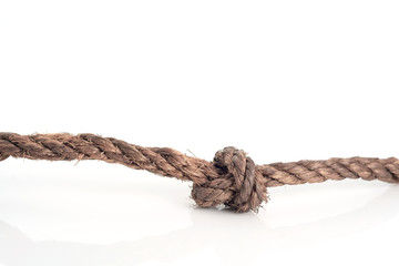 Rope knot / Close up rope knot on white background.