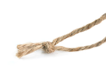 Rope knot / Close up rope knot on white background.